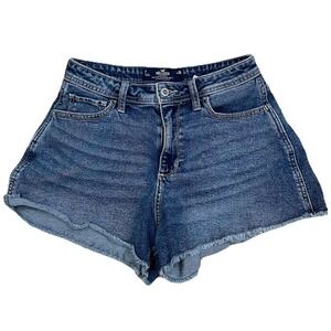 Hollister‎ Women's Shorts Size W28 Blue Denim Curvy High-Rise Vintage 4" Stretch